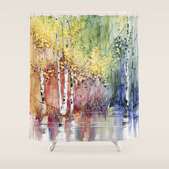 4 Season watercolor collection - summer Shower Curtain