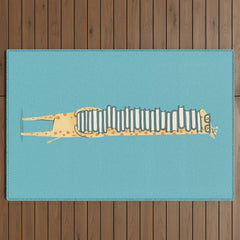 A Book Lover (blue) Outdoor Rug