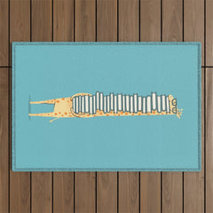 A Book Lover (blue) Outdoor Rug