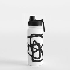 A Family Of Five White Background Water Bottle
