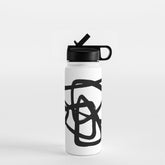 A Family Of Five White Background Water Bottle