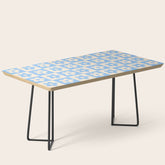 90s flowers checkers cream and blue Coffee Table
