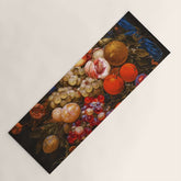 A festoon of fruit hanging from a blue ribbon 1670 still life portrait painting by Cornelis de Heem Yoga Mat