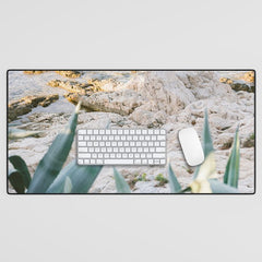 A few steps from the ocean | Fine art Croatia travel photography print | Coastal sea wall art Desk Mat