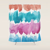 13 Watercolor November 2021 211130 Painting Valourine Original Design Color Bright Modern Contemporary Shower Curtain
