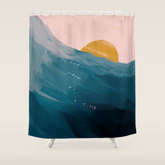 "One Wave At A Time" Shower Curtain