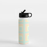 70s mod pale pastels Water Bottle