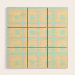 70s mod pale pastels Wood Wall Art