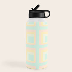 70s mod pale pastels Water Bottle