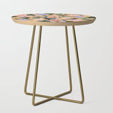 70s Evil Eye Flower Pattern in dark green Side Table