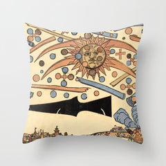 1561 Celestial Phenomenon over Nuremberg Throw Pillow
