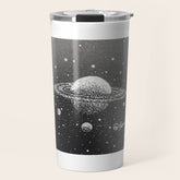 "Saturn's Moons" Outer Space Original Art, Planets, Galaxy Wall Decor Travel Mug