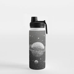 "Saturn's Moons" Outer Space Original Art, Planets, Galaxy Wall Decor Water Bottle