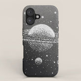 "Saturn's Moons" Outer Space Original Art, Planets, Galaxy Wall Decor iPhone Case