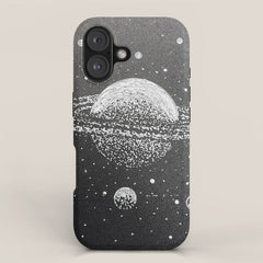"Saturn's Moons" Outer Space Original Art, Planets, Galaxy Wall Decor iPhone Case