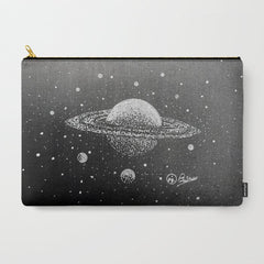 "Saturn's Moons" Outer Space Original Art, Planets, Galaxy Wall Decor Carry All Pouch