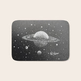 "Saturn's Moons" Outer Space Original Art, Planets, Galaxy Wall Decor Bath Mat