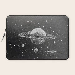 "Saturn's Moons" Outer Space Original Art, Planets, Galaxy Wall Decor Laptop Sleeve