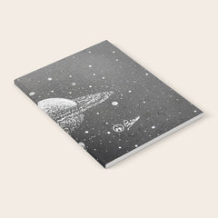 "Saturn's Moons" Outer Space Original Art, Planets, Galaxy Wall Decor Notebook