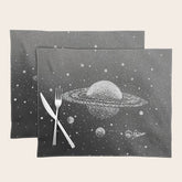 "Saturn's Moons" Outer Space Original Art, Planets, Galaxy Wall Decor Placemat