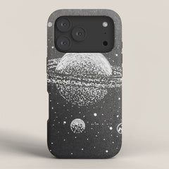 "Saturn's Moons" Outer Space Original Art, Planets, Galaxy Wall Decor iPhone Case