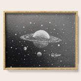 "Saturn's Moons" Outer Space Original Art, Planets, Galaxy Wall Decor Serving Tray
