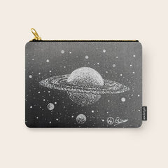 "Saturn's Moons" Outer Space Original Art, Planets, Galaxy Wall Decor Carry All Pouch