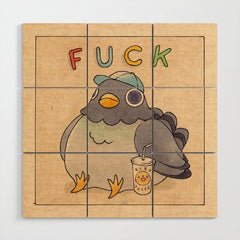 Fuck' Pigeon 01 Wood Wall Art