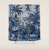 17th Century Delftware Chinoiserie Shower Curtain
