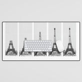 1888-1889 The Rise of the Eiffel Tower Construction Sequence black and white photography Desk Mat