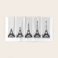 1888-1889 The Rise of the Eiffel Tower Construction Sequence black and white photography Bath Towel
