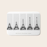 1888-1889 The Rise of the Eiffel Tower Construction Sequence black and white photography Bath Mat