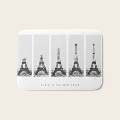 1888-1889 The Rise of the Eiffel Tower Construction Sequence black and white photography Bath Mat
