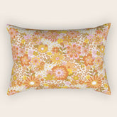 70s Floral Pattern Rectangular Pillow