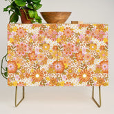 70s Floral Pattern Credenza