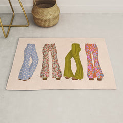1970s Bellbottom Bliss Retro Fashion Rug