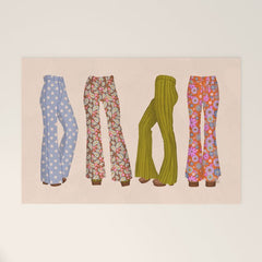 1970s Bellbottom Bliss Retro Fashion Welcome Mat