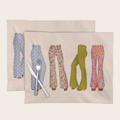 1970s Bellbottom Bliss Retro Fashion Placemat