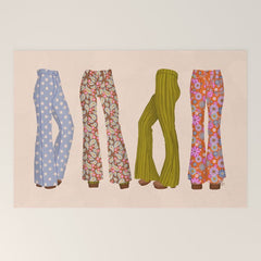 1970s Bellbottom Bliss Retro Fashion Welcome Mat