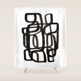 Writing On The Wall' Mid Century Modern Fun Abstract Shapes Shower Curtain