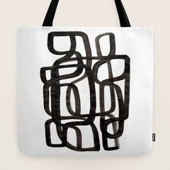 Writing On The Wall' Mid Century Modern Fun Abstract Shapes Tote Bag