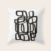 Writing On The Wall' Mid Century Modern Fun Abstract Shapes Throw Pillow