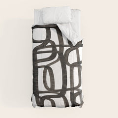 Writing On The Wall' Mid Century Modern Fun Abstract Shapes Comforter