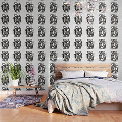 Writing On The Wall' Mid Century Modern Fun Abstract Shapes Wallpaper
