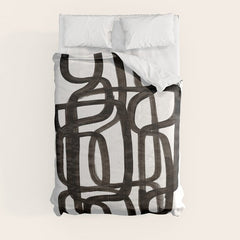 Writing On The Wall' Mid Century Modern Fun Abstract Shapes Comforter