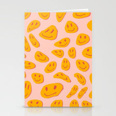 70s retro yellow smile face illustration Stationery Card