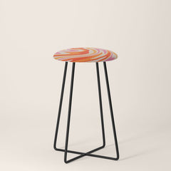 70s Retro Swirl Color Abstract Stool
