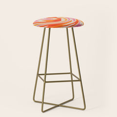70s Retro Swirl Color Abstract Stool