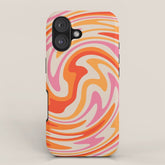 70s Retro Swirl Color Abstract iPhone Case