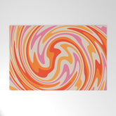 70s Retro Swirl Color Abstract Welcome Mat
